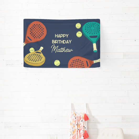 Padel Tennis Thema Custom Party Spandoek (Insitu)