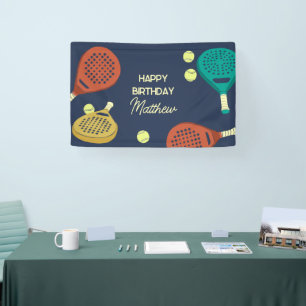 Padel Tennis Thema Custom Party Spandoek