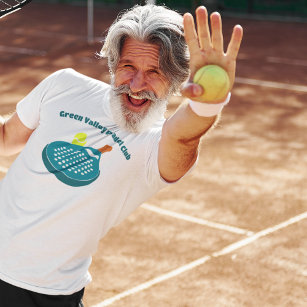 Padel Tennisracket Grafisch met Aangepaste Tekst T-shirt