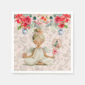 Padel Themed Napkins– Christmas Angel Motif Servet (Voorkant)