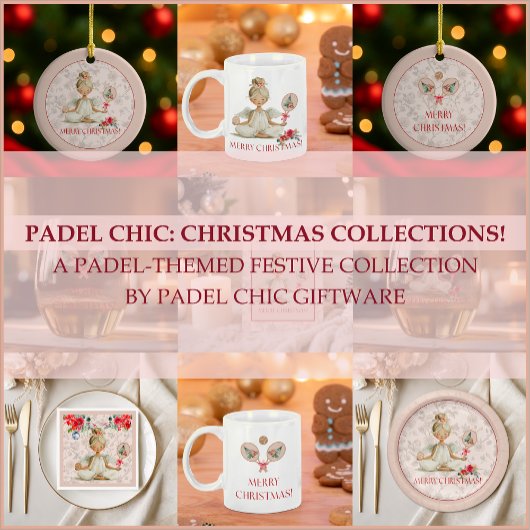 Padel Themed Paper Plates – Christmas Angel Motif Papieren Bordje