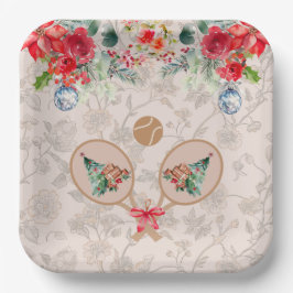 Padel Themed Paper Plates – Festive Racquet Motif Papieren Bordje