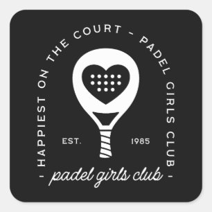 Padel vrouwenclub vrouwelijke spelers vierkante sticker