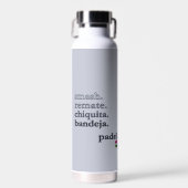 Padel Water Bottle-Personalize Word Vibe Grey Waterfles (Voorkant)