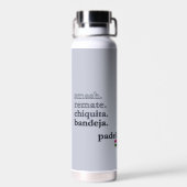Padel Water Bottle-Personalize Word Vibe Grey Waterfles (Achterkant)