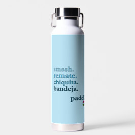 Padel Water Bottle-Personalize Word Vibe Sky Blue Waterfles