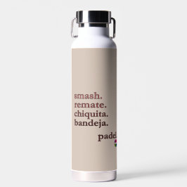 Padel Water Bottle-Personalize Word Vibe Taupe Waterfles