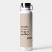 Padel Water Bottle-Personalize Word Vibe Taupe Waterfles (Achterkant)