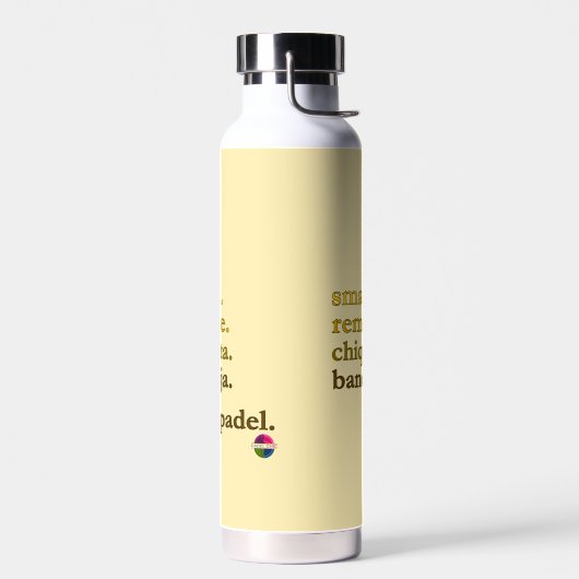 Padel Water Bottle-Personalize Word Vibe Yellow Waterfles (Links)