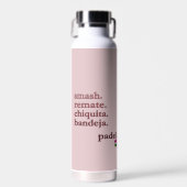 Padel Water Bottle-Personalize WordVibe Dusty Rose Waterfles (Voorkant)