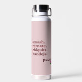Padel Water Bottle-Personalize WordVibe Dusty Rose Waterfles (Achterkant)