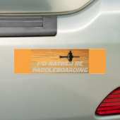 Padellazen met een zilverkleurig zonsondergang bumpersticker (Op auto)