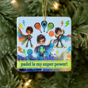 PADELORNAMENT – PADEL BOYS SUPERHELDEN BLAUW KERAMISCH ORNAMENT