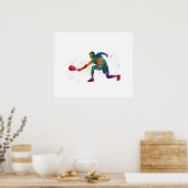 Padelspeler in waterverf poster (Keuken)