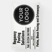 Paden, blokverharding en opritten met logo spandoek (Verticaal)