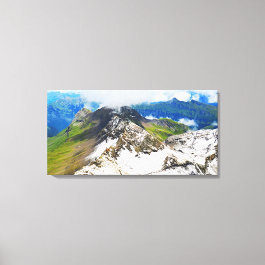 Paden in de Zwitserse Alpen Canvas Afdruk (Voorkant)