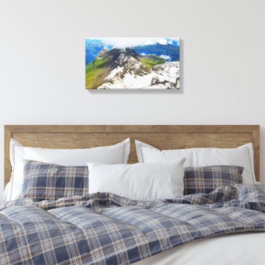 Paden in de Zwitserse alpen Canvas Afdruk (Insitu (Slaapkamer))