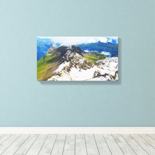 Paden in de Zwitserse alpen Canvas Afdruk (Insitu (Houten vloer))