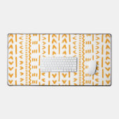 Paden van Sun Mudcloth Afrikaanse patroon in wit Bureaumat (Keyboard & Muis)