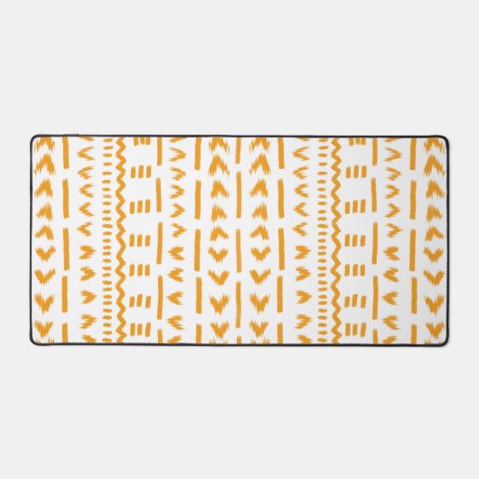 Paden van Sun Mudcloth Afrikaanse patroon in wit Bureaumat (Voorkant)