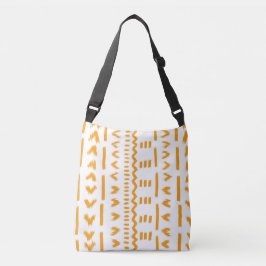 Paden van Sun Mudcloth Afrikaanse patroon in wit Crossbody Tas