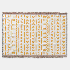 Paden van Sun Mudcloth Afrikaanse patroon in wit Deken