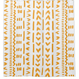 Paden van Sun Mudcloth Afrikaanse patroon in wit Douchegordijn