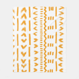 Paden van Sun Mudcloth Afrikaanse patroon in wit Fleece Deken