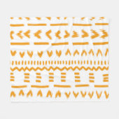 Paden van Sun Mudcloth Afrikaanse patroon in wit Fleece Deken (Voorkant (Horizontaal))