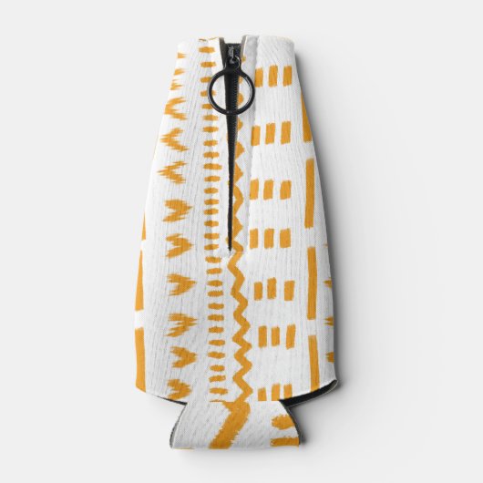 Paden van Sun Mudcloth Afrikaanse patroon in wit Flesjeskoeler (Achterkant)