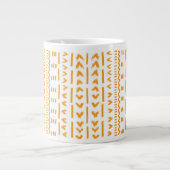 Paden van Sun Mudcloth Afrikaanse patroon in wit Grote Koffiekop (Voorkant)