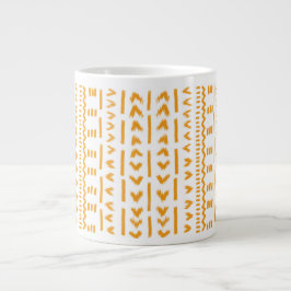 Paden van Sun Mudcloth Afrikaanse patroon in wit Grote Koffiekop