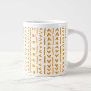 Paden van Sun Mudcloth Afrikaanse patroon in wit Grote Koffiekop