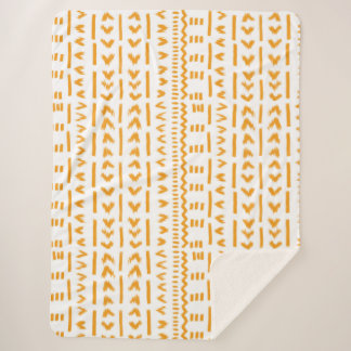 Paden van Sun Mudcloth Afrikaanse patroon in wit Sherpa Deken