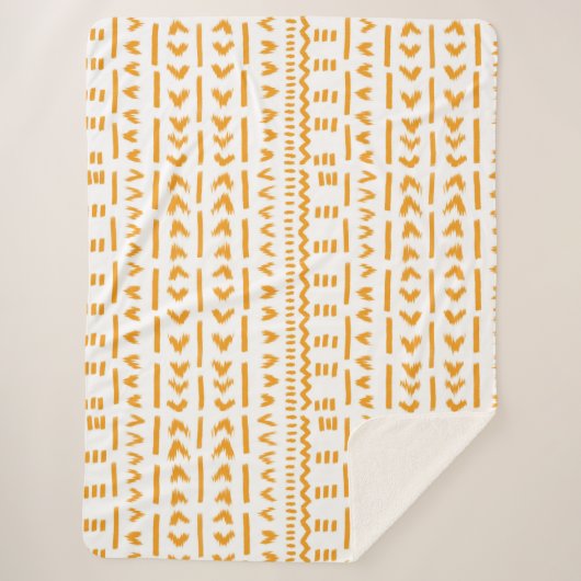 Paden van Sun Mudcloth Afrikaanse patroon in wit Sherpa Deken (Voorkant)