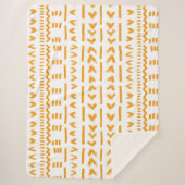 Paden van Sun Mudcloth Afrikaanse patroon in wit Sherpa Deken (Voorkant)