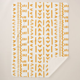 Paden van Sun Mudcloth Afrikaanse patroon in wit Sherpa Deken