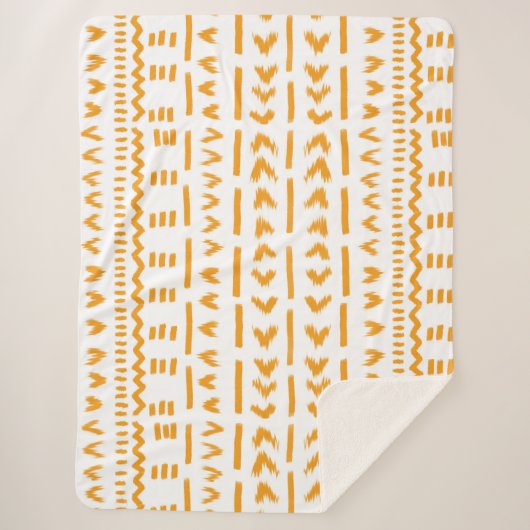 Paden van Sun Mudcloth Afrikaanse patroon in wit Sherpa Deken (Voorkant)