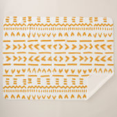 Paden van Sun Mudcloth Afrikaanse patroon in wit Sherpa Deken (Voorkant (horizontaal))