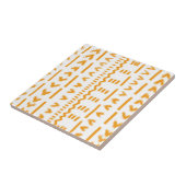 Paden van Sun Mudcloth Afrikaanse patroon in wit Tegeltje (Zijkant)