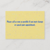 Padiatriciër.Midechtgenote.Herinnering voor benoem Afsprakenkaartje (Achterkant)