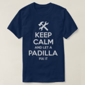 PADILLA Funny Surname Birthday Family Tree Reunion T-shirt (Design voorkant)