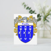 Padilla-laag van wapens/familiekust (bestuurd) briefkaart (Staand voorkant)