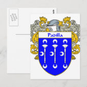 Padilla-laag van wapens/familiekust (bestuurd) briefkaart (Voorkant / Achterkant)