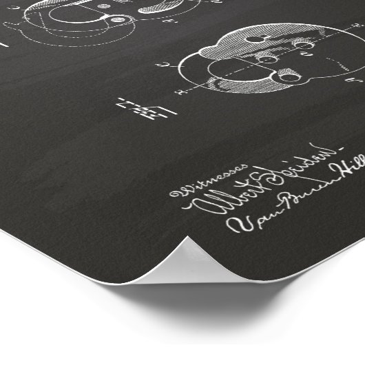 Padlock 1893 Patent Art Chalkboard Poster (Hoek)