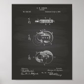Padlock 1893 Patent Art Chalkboard Poster (Voorkant)