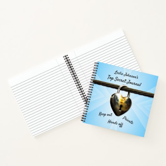 Padlock Custom Text Secret Journal Notitieboek (Binnen)
