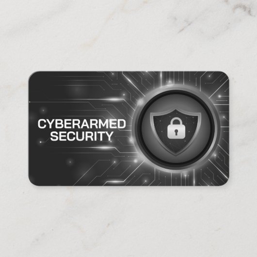 Padlock Cyber Tech Achtergrond Visitekaartje (Voorkant)