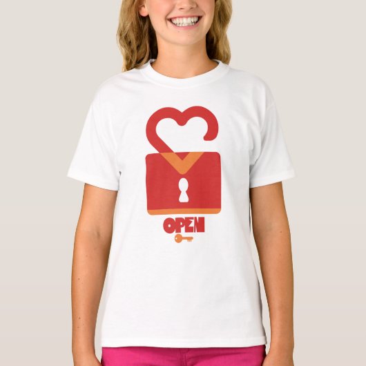 PADLOCK OPEN CLOSED HEART BY MASANSER PIXELAT T-SHIRT (Voorkant)