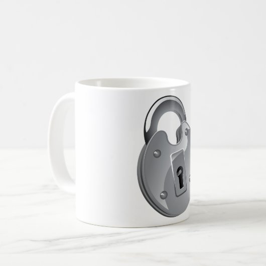 Padlock Security-Mok Koffiemok (Voorkant links)